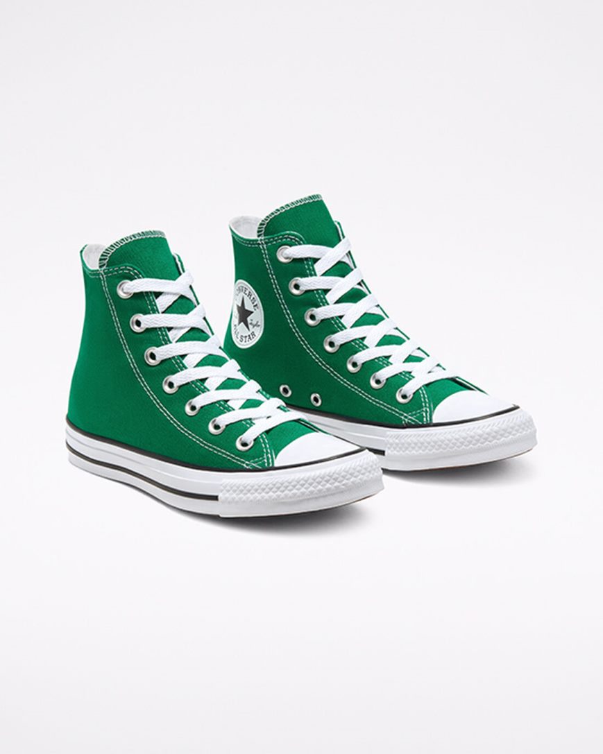 Tenis Converse Chuck Taylor All Star Classicos Cano Alto Masculino Verdes Branco | PT C00371T